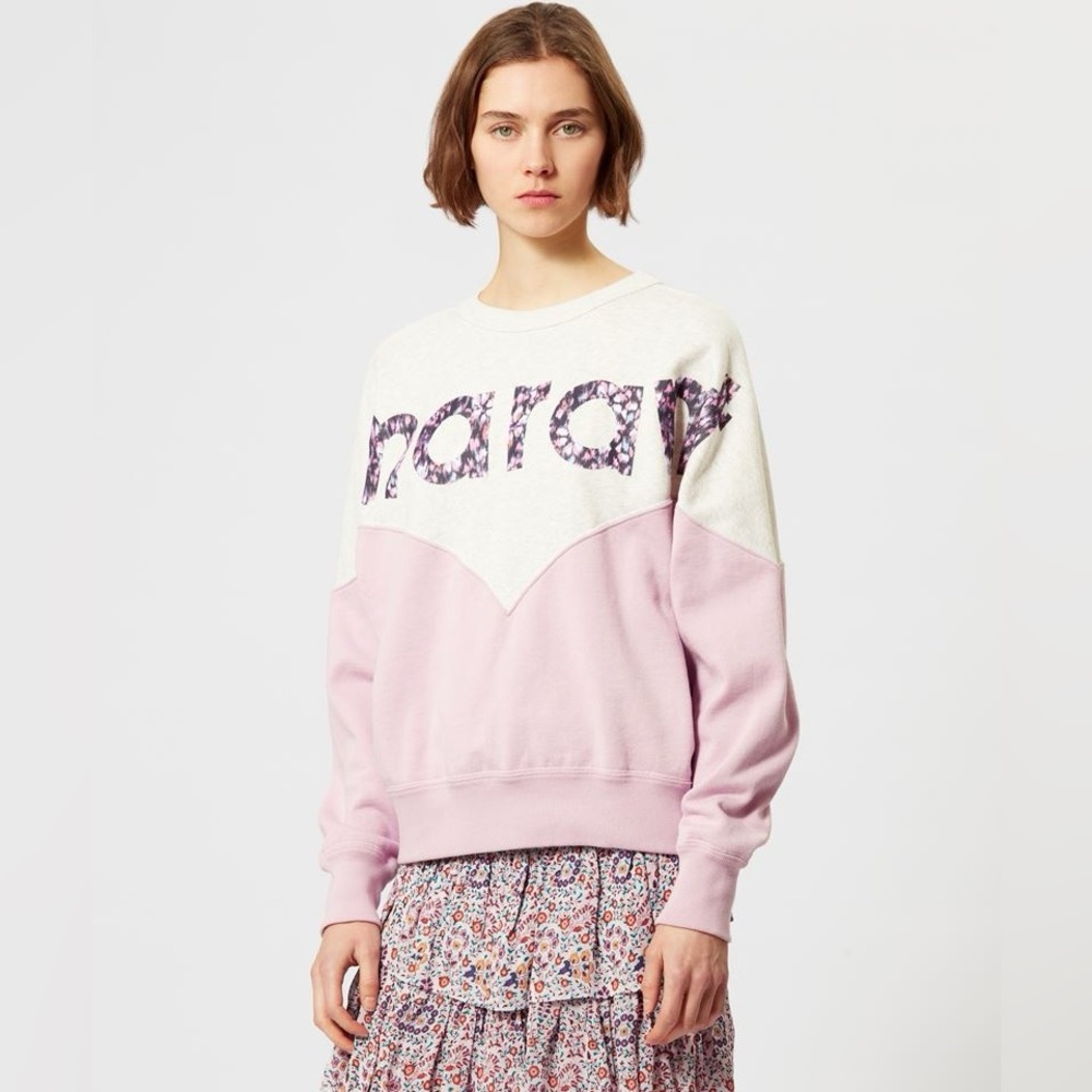Isabel Marant Houston Two Tone Floral Print Sweatshirt